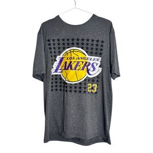 NBA Los Angeles Lakers LeBron James 23 T-Shirt Mens Large Gray Heather Polyester